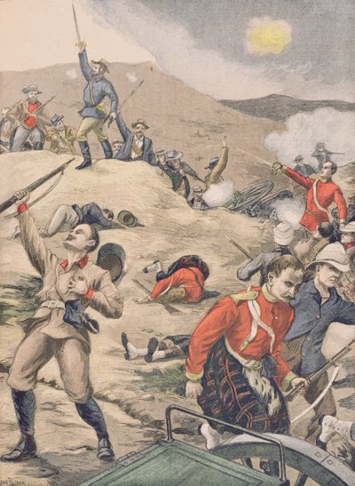 Nel Transvaal, la presa di una batteria inglese da parte dei Boeri, illustrazione da 
